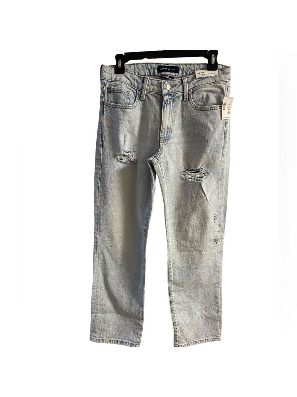 Aeropostale Light Blue straight mid rise Jeans women 8 New